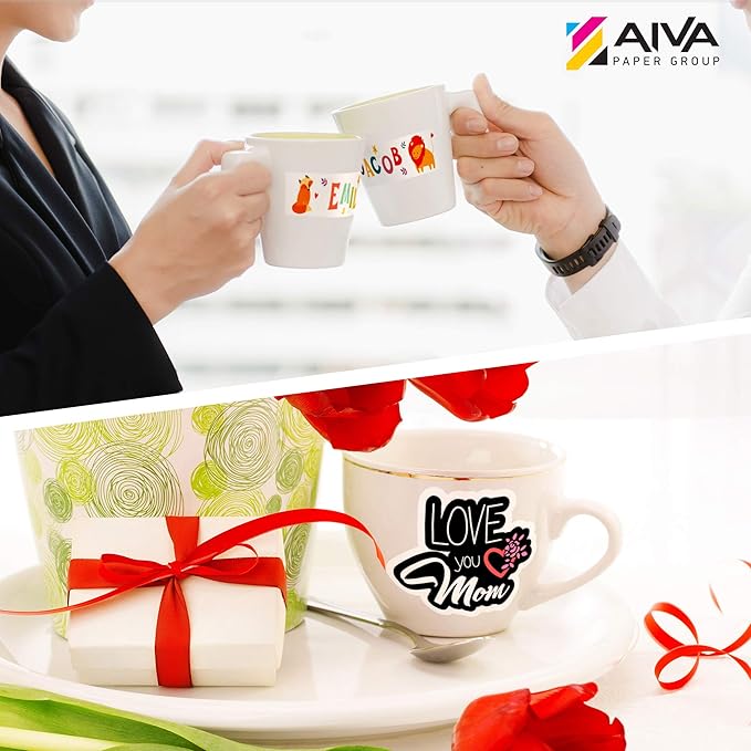 Printable Vinyl Sticker Paper for Laser Printer - Glossy White - 100 Self-Adhesive Sheets - Waterproof Decal Paper - Standard Letter Size 8.5"x11"