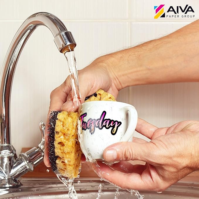 Printable Vinyl Sticker Paper for Laser Printer - Glossy White - 15 Self-Adhesive Sheets - Waterproof Decal Paper - Standard Letter Size 8.5"x11"