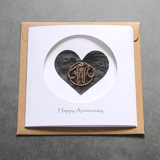 Personalized Initial Copper Card, Copper Initial, Anniversary Card for Her, Couple, Gift for Her (W)