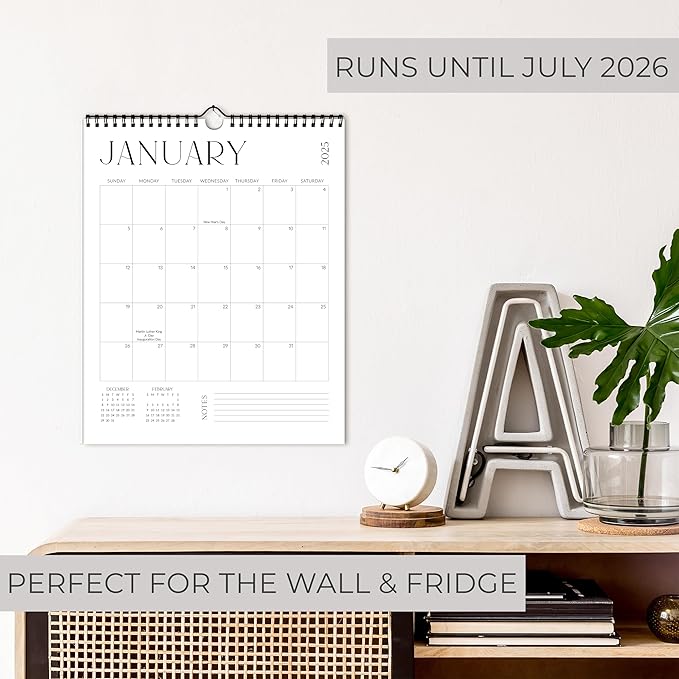 Beautiful 2025-2026 Wall Calendar - Runs from January 2025 until July 2026 – 14.5"x11.5" Office Wall Calendar for Easy Organizing