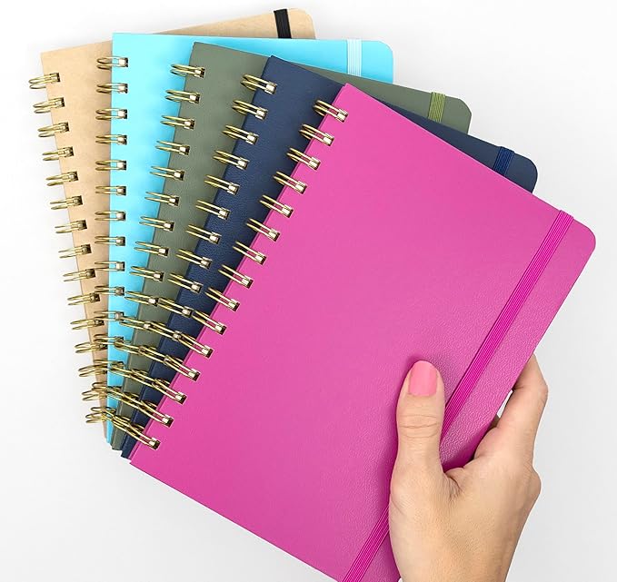 PAPERAGE Graph Paper Spiral Notebook & Journal, (Lavender), 160 Pages, Medium 5.5 inches x 8 inches - 100 GSM Thick Graphing Paper, Hardcover, Double-Wire Grid Spiral Notebook