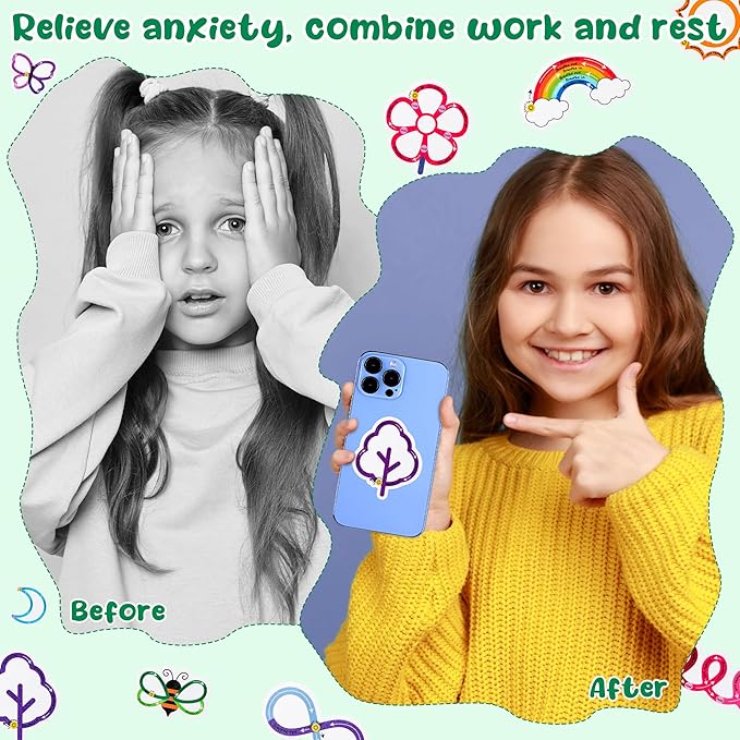H1vojoxo 120PCS Breath Anxiety Sensory Stickers Tactile Deep Breathing Stickers for Kids Adult Anti Stress Textured Fidget Stickers for Anxiety Sensory Stickers Different Texture for Phone