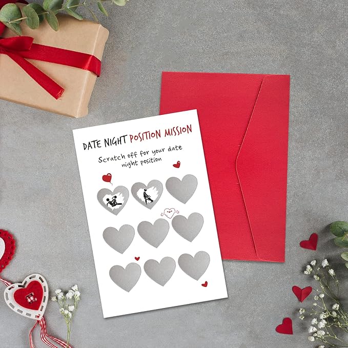 Ogeby Funny Valentines Day Scratch Card for Boyfriend Husband, Naughty Valentines Day Gifts for Men Him Couple, Humor Date Night Scratch Card Gifts