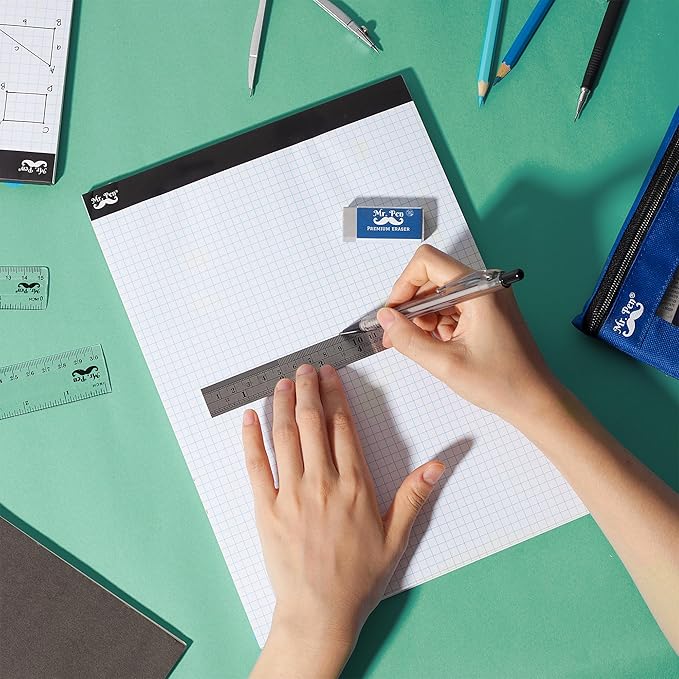 Mr. Pen- Graph Paper, 2 Pack of 22 Sheets, 17"x11", 4x4 (4 Squares per inch), Graphing Paper, Grid Paper Pad, Math Graph Paper Pad, Drafting Paper, Computation Pads, Large Graph Paper