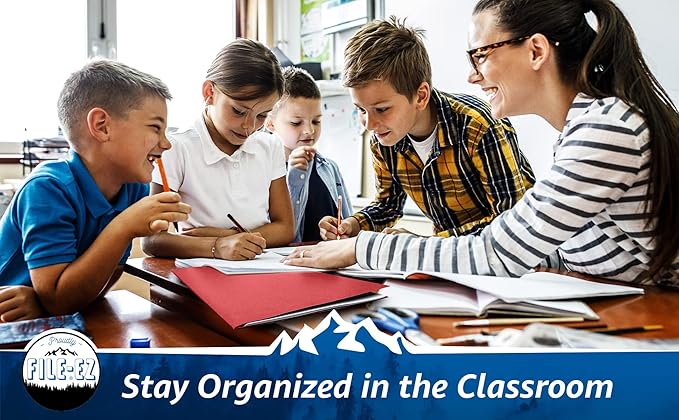 FILE-EZ Two-Pocket Folders, Red, 125-Pack, Textured Paper, Letter Size (EZ-32458)