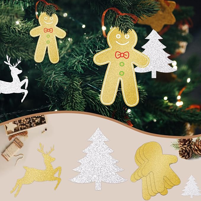 Double-Sided Gold Glitter Cardstock 8.5 x 11 24 Sheets, Goefun 100lb No-Shed Shimmer Glitter Paper for Wedding Parties, Invitations, Birthday, DIY Craft Projects, Anniversary