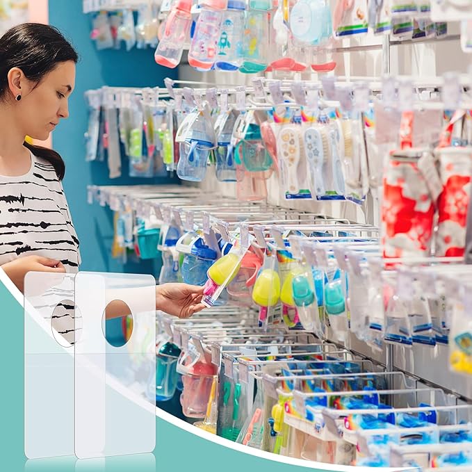 Prudiut 1600 Pcs Hang Tabs Round Hole Hang Tags Self-Adhesive Hanging Tabs Heavy Duty Display Tags for Hanging Retail Displays(1×1.5 Inch)