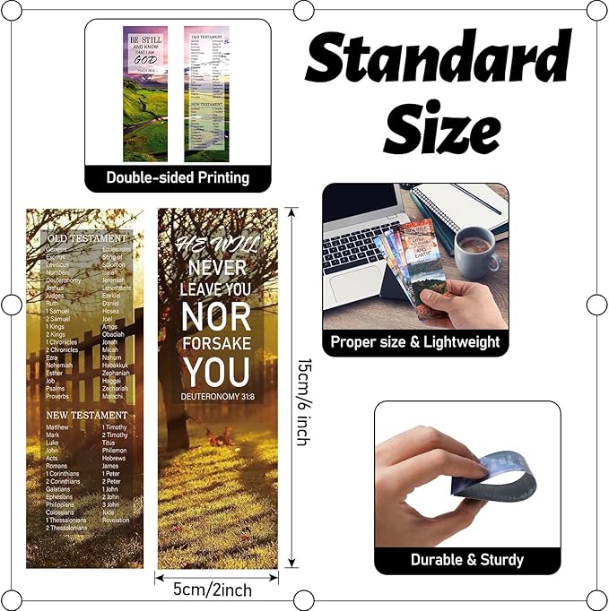 LiYiQ 100 Pcs Bible Verse Christian Bookmarks 6×2 inch Double-Sided Bookmarks for Christians Religious Bookmarks Cute Bookmarks for Reading Bookmarks for Students School Supplies