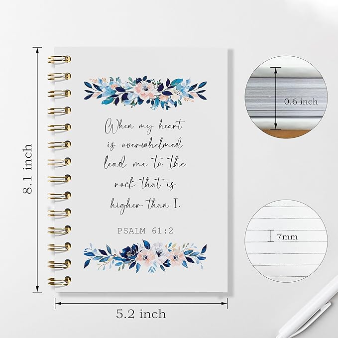 Christian Floral Notebook - Prayer Journal, Christian Gifts Journal, Bible Verse Notebook, Daily Prayer Journal, Bible Notebooks for Note Taking, Christian Gifts, 5.5x8.3 Inches