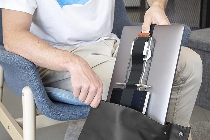 Beblau Slim Portable Tech Organizer – Attachable Laptop & Notebook Accessory | Fits 13"-17" | Backpack Insert & Desk Organizer | Office, Home, & School | Work-from-Home Essentials Gift