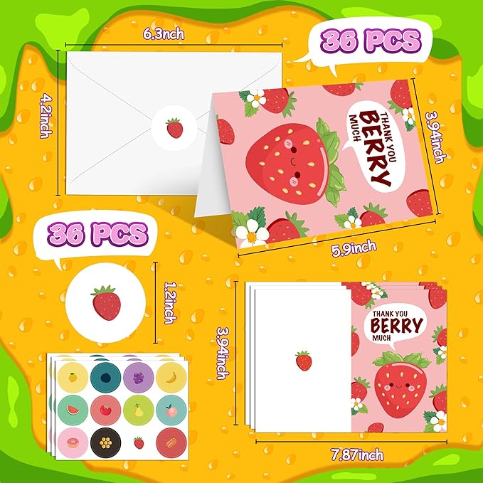 36PACK Greeting Cards,Scratch and Sniff Assorted Greeting Cards for Kids School, 12 Designs with Envelopes & Stickers for Boys & Girls Classroom Activities, Birthdays, Children's Day, Party