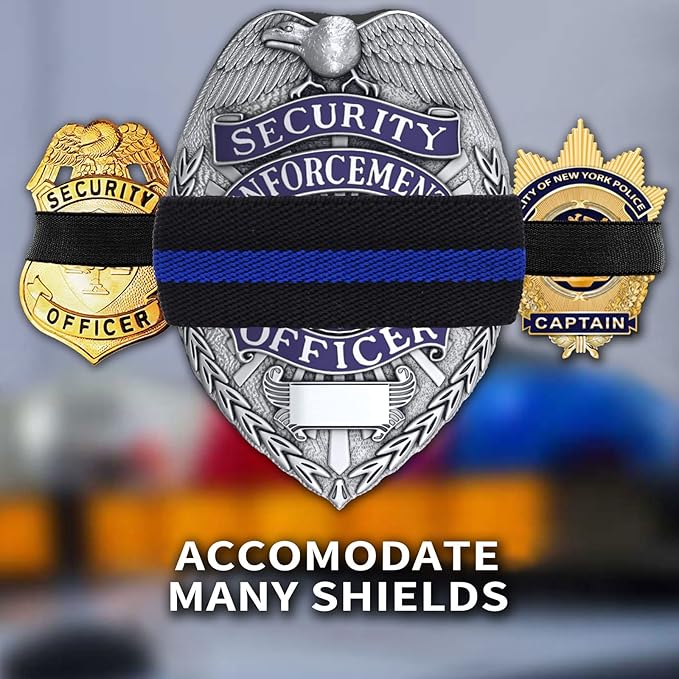 CREATRILL 30 Pack Balck Police Mourning Band Stripe Police Officer Badge Shield Funeral Honor Guard Straps for Badge Size of 2.4" to 4"