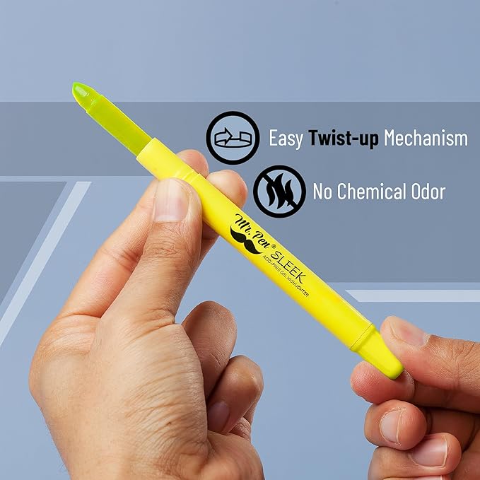 Mr. Pen- No Bleed Gel Bible Highlighters, Yellow, Pack of 8, Fluorescent Gel Highlighters