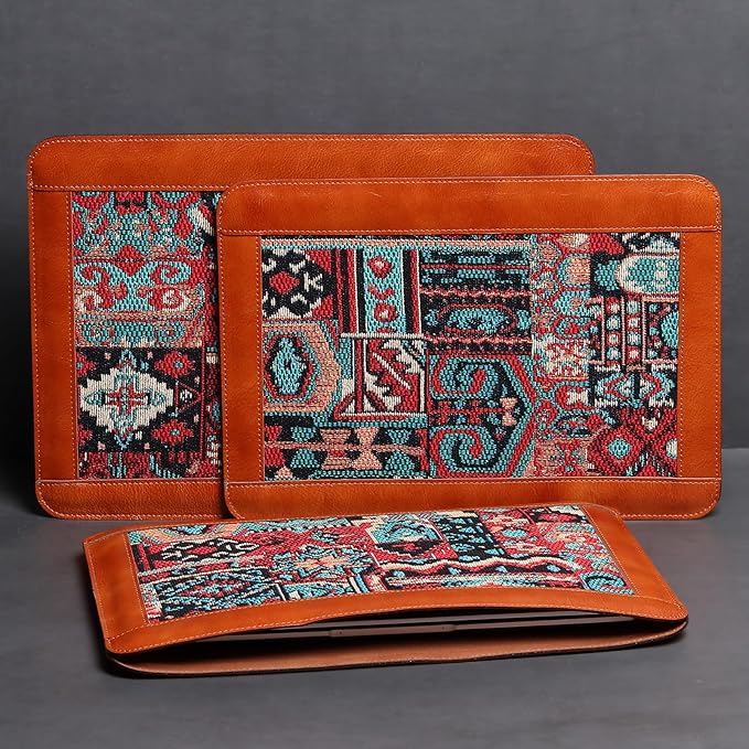 15 Inch Laptop Sleeve for MacBook Air 15 M3 Laptop Case,Genuine LeatherLaptop Cover for MacBook Air 15 M2 (2023),Laptop Protective Pouch Compatible All 14 Inch Laptop,Brown