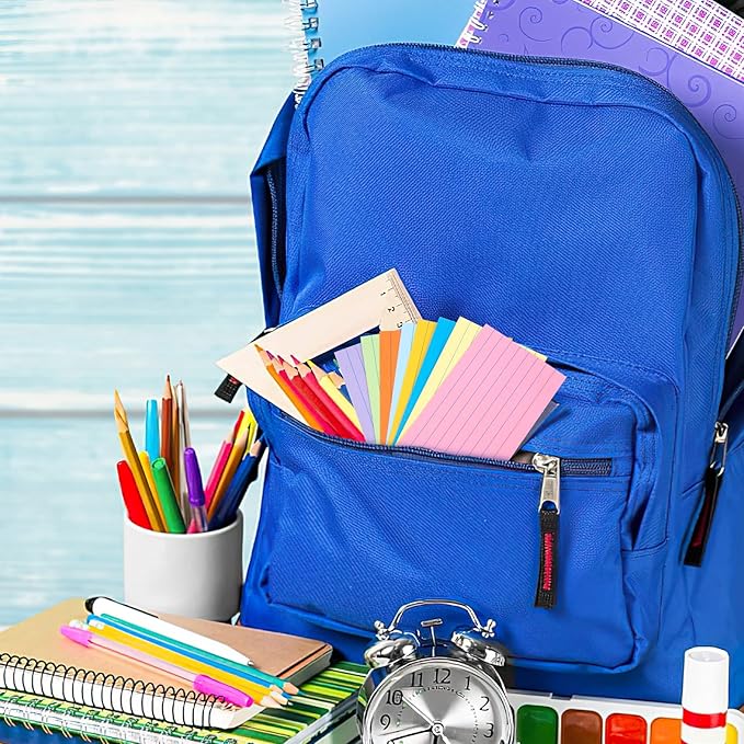 Koogel Colored Index Cards 3x5, 300 Count, Ruled Lined both Side, 8 Assorted Colors, Flash Cards for Studying, Heavy Note Cards for Office, Home and School