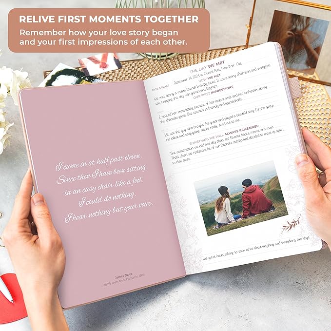 Clever Fox Anniversary Journal – Couple Memory Book & Photo Album with Writing Space – Wedding, Bridal Shower & Married Couple Gifts (Rose Gold)