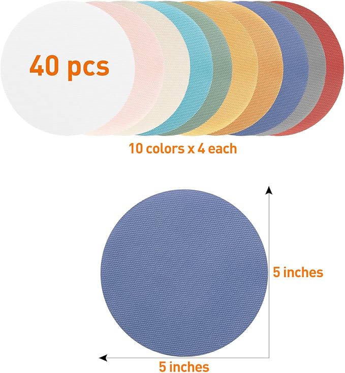 40pcs Multicolor 5 Inches Circle Spot Markers - Carpet Floor Dots for Classroom Decoration, Flexible Seating, Elementary School, Preschool, Kindergarten Supplies