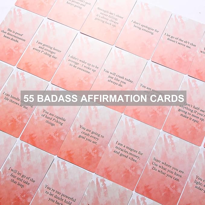 Funny Affirmation Cards for Women - Daily Positive Affirmations for Friend,Sister, Daughter, Wife, Boss & Coworker - Inspirational Self Care Gifts for Badass Woman Birthday Gift