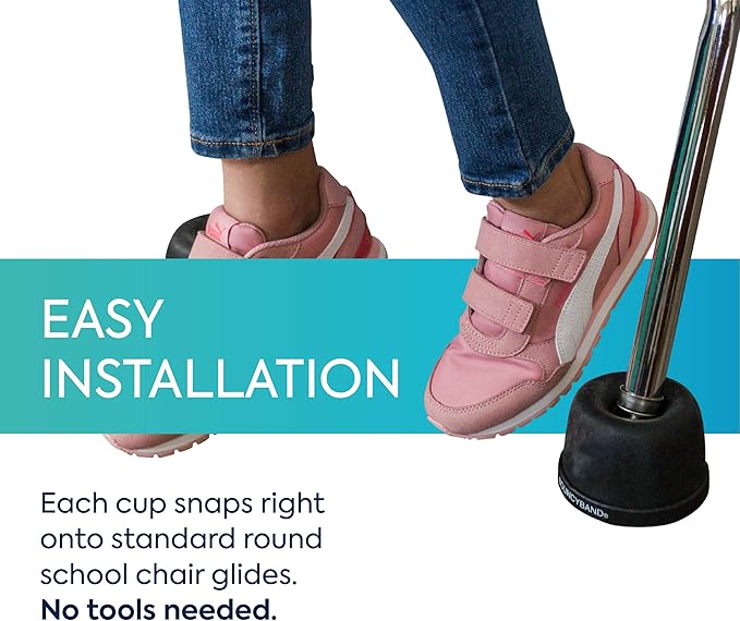 Bouncyband Wiggle Wobble Chair Feet – Transform a Standard School Chair into a Wobble Chair – Chair Feet for Classroom Help Improve Concentration and Calm Children Aged 3+