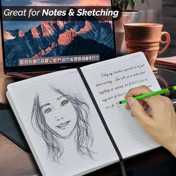 Nextnoid Hardcover Lined Notebook Journal - 120 GSM Thick Paper, Medium A5(5.7" x 8.3"), 160 Pages - Perfect For Writing, Journaling and Note-Taking (Pink,Ruled)