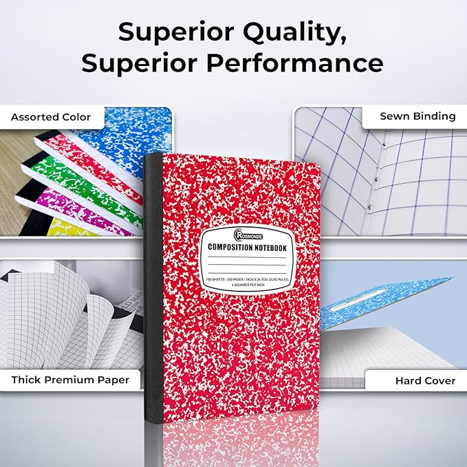 2000 Pack (Pallet) Composition Notebook Bulk, Graph Ruled, Full Pallet of Notebooks, 200 Pages (100 Sheets), 9-3/4 x 7-1/2, Bulk Notebooks for School, Bulk Office Notebooks, 4-7 Days Transit
