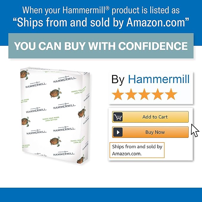 Hammermill Colored Paper, 24 lb Salmon Printer Paper, 8.5 x 11-10 Ream (5,000 Sheets) - Made in the USA, Pastel Paper, 103120C