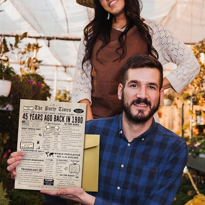 Ziwenhu Jumbo 45th Birthday Gift for Women Men,Happy 45 Year Old Birthday Card for Husband Wife,45th Birthday Gift Idea for Him Her,45th Birthday Decorations