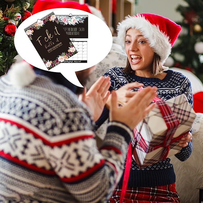 2025 Fu-ck It Wall Calendar for Tired-Ass Women | Tired Women Calendar | Fu-ck It Calendar, 12 Months Wall Hanging Calendar for Home Office, Funny Swear Gag White Elephant Gift for Women