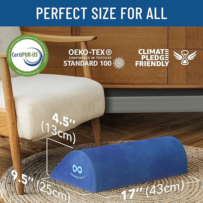 Foot Rest for Under Desk at Work - Memory Foam Office Foot Stool & Under Desk Footrest Leg Elevation Pillow for Gaming & Home Office, Supports Posture