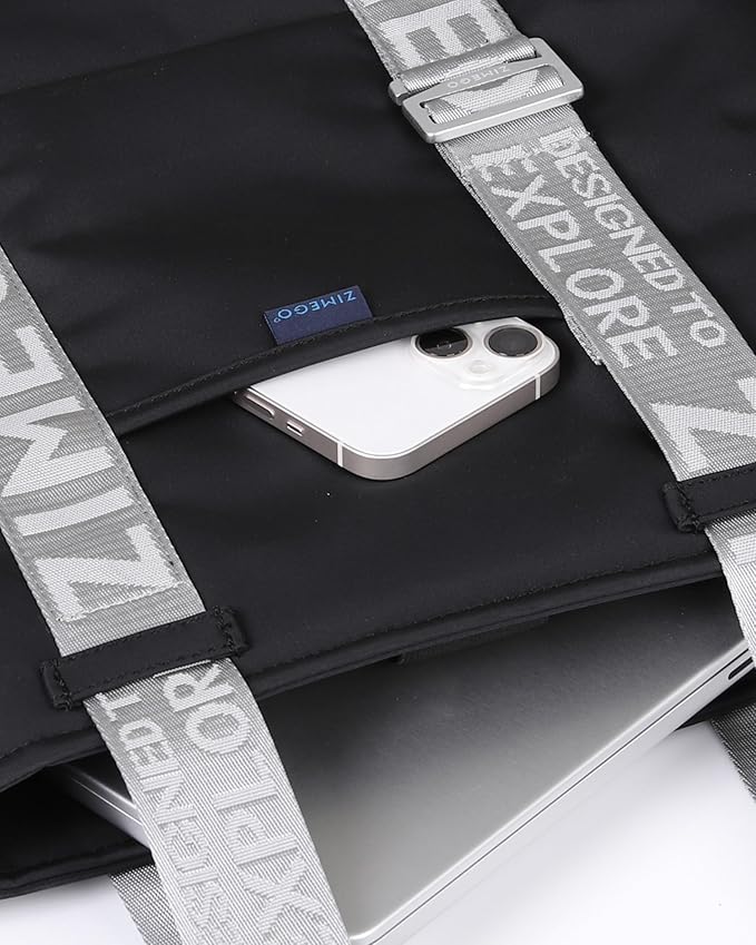 ZIMEGO Unisex Two-Tone Gym Tote Bag - Stylish Everyday Travel Tote with Double Top Handles