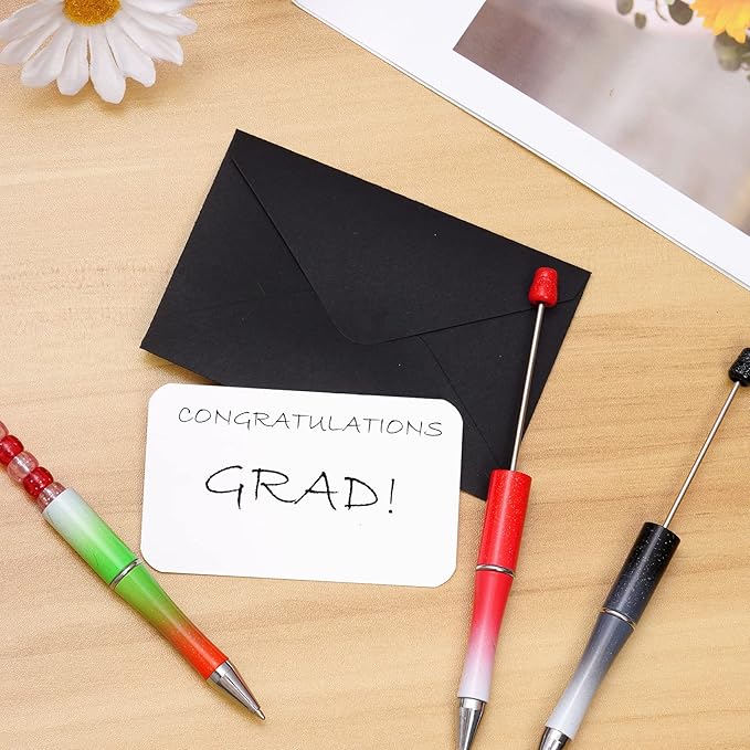 jiebor 100 Sets Small Black Envelopes with Small Blank Gift Business Card Wedding Invitation Pocket Envelopes for Graduations Wedding Shower Holiday 4.37 x 2.91 Inch