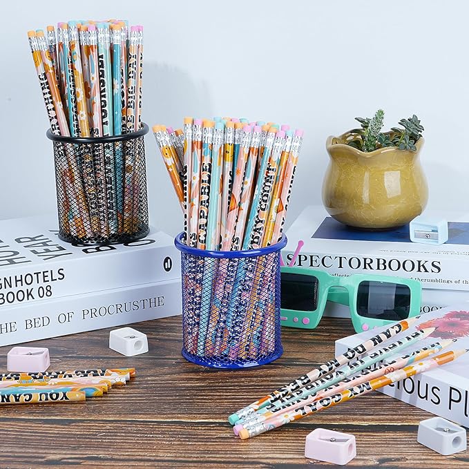 60 Pcs Retro Motivational Pencils Bulk, Inspirational School Pencils for Classroom, Cute Wood Pencils with Encourage Positive Saying, Back to School Supplies for Kids Student Teacher Classroom Reward
