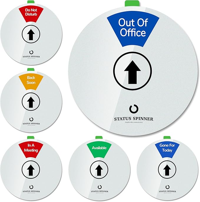 Out Of Office Sign for Door, 6 Options Status Private Sign, In a Meeting, Do Not Disturb, Working Remotely, Conference Sign for Offices