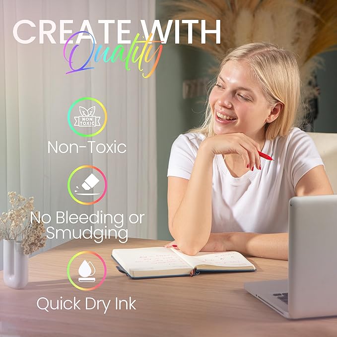 Loddie Doddie Jewel Tones Gel Pens - 0.7mm Medium Point, Smooth Writing, Retractable Gel Pens - No Bleed, Non-Smudge, Colored, 8-Pack for Journaling and Note Taking