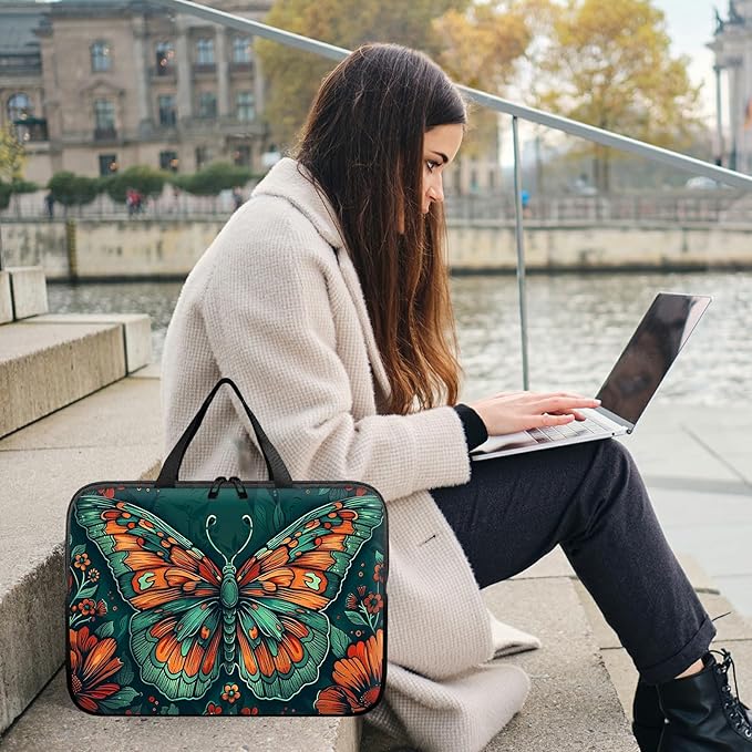 Universal Laptop Sleeve Tablet Case 12 inch, Art Moth Slim Carrying Case Durable Handbag Travel Laptop Bag for Surface Pro 9 8 7/Laptop Go 2 3, MacBook Air 11/12