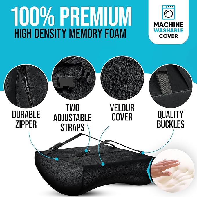 FORTEM Seat Cushion and Lumbar Support for Office Chair, Desk Chair Cushion, Memory Foam Office Chair Cushion, Non Slip Sitting and Back Pillow for Gaming, Car Seat Cushion, Chair Pad