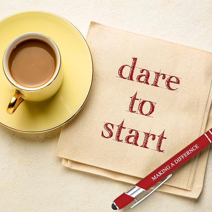 Zonon 12 Pieces Inspirational Pens Bulk Easter Basket Stuffers Motivational Quotes Ballpoint Pens with Stylus Tip Inspirational Gifts for School Office Teachers(Assorted Color,Motivational Style)