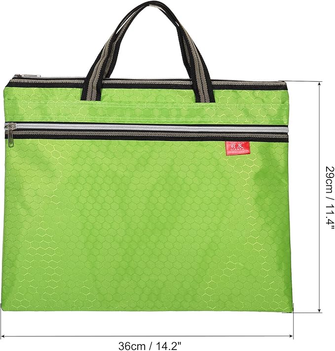 PATIKIL Waterproof Zipper File Bag, Documents Books Tools Storage Zip Pouch for Office Travel, Green