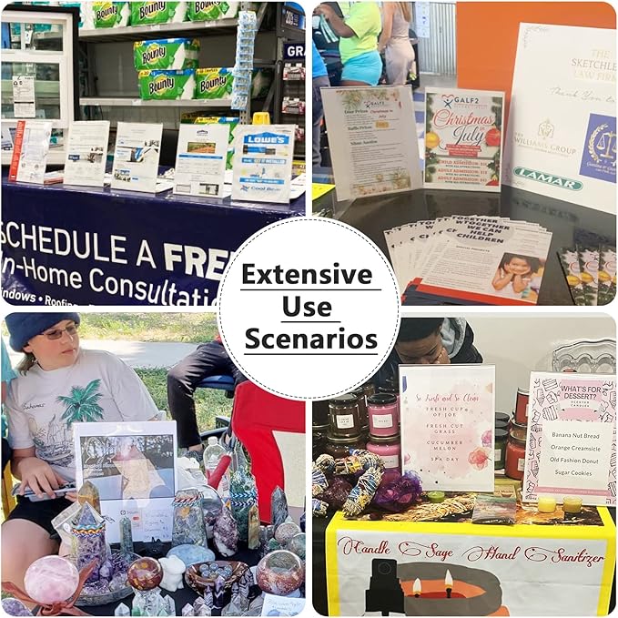 MaxGear Sign Holder 8.5x11 inches, Acrylic Sign Holder Slant Back Sign Holder Clear Sign Holder Plastic Paper Holder with Plastic Card Display for Office, Store, 5 Pack