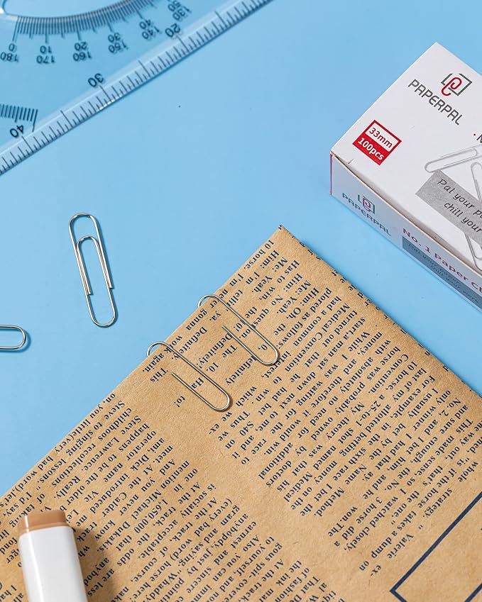 PAPERPAL #1 Smooth Paper Clips, 2000 Medium Paper Clips (20 Boxes of 100 Each), Bulk Paperclips for Office School & Personal Use, Daily DIY, 1-2/7" Silver Paper Clip Standard Size