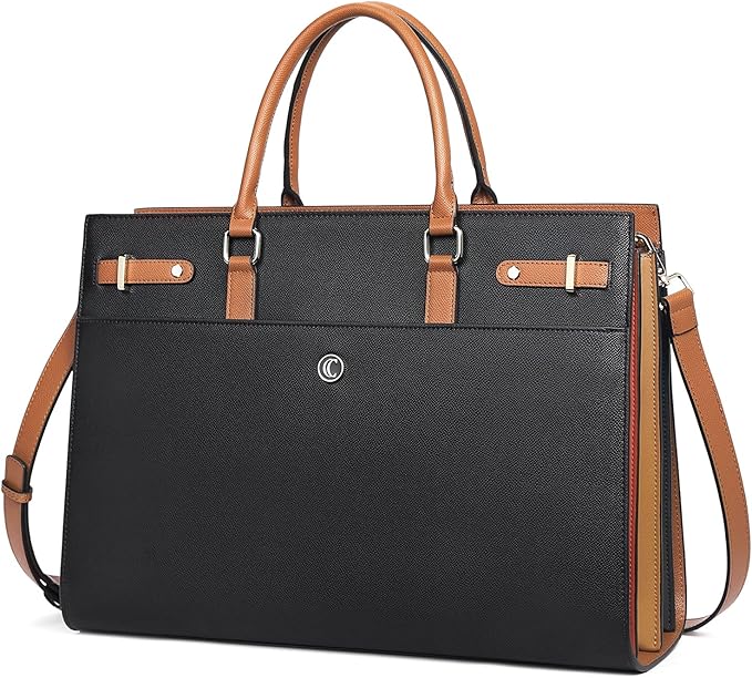 CLUCI Briefcase for Women Leather Laptop 15.6 Inch Business Ladies Work Computer Tote Bags