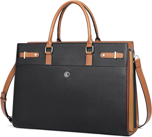 CLUCI Briefcase for Women Leather Laptop 15.6 Inch Business Ladies Work Computer Tote Bags