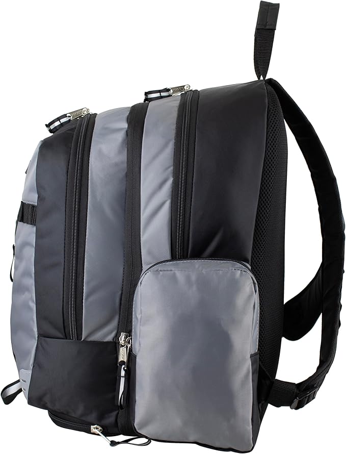 Eastsport Extra Large Backpack Expandable Oversized For Travel Hiking Work Camping Sports Outdoors With Drawstring Bag 18x13.5x9.5 Mochila De Viaje Ash Gray Black