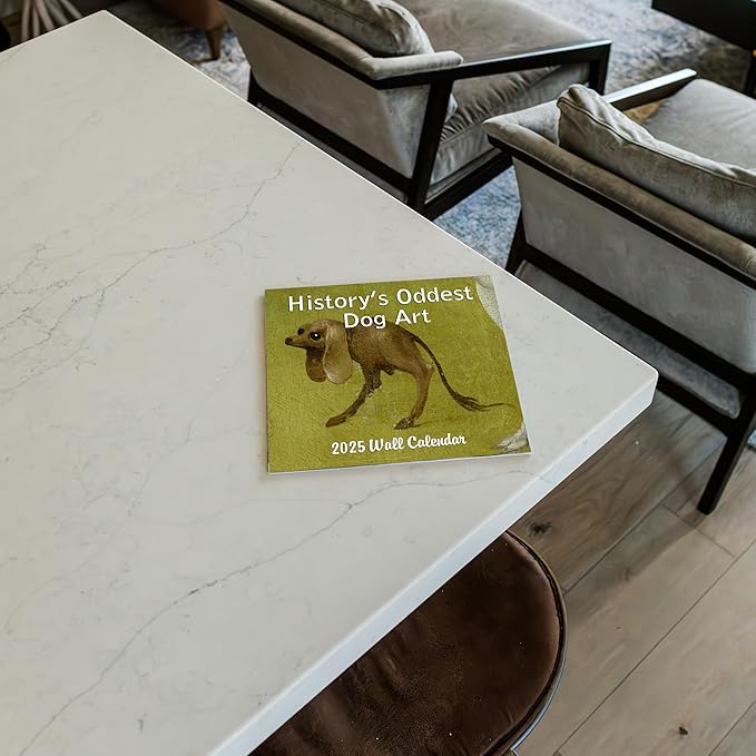 2025 History's Oddest Dog Art Monthly Wall Calendar - Ugly Dog Paintings through the Ages | 12" x 24" | Thick Sturdy Paper | White Elephant or Gag Gift Funny Calendar 2024-2025