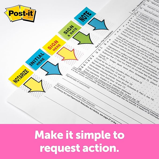 Post-it Initial Here Flags, 50/Dispenser, 2 Dispensers/Pack, 1 in Wide, Blue (680-IH2)