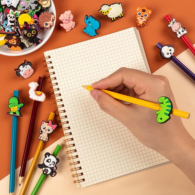 WDAHDHP Pencil Toppers Bulk for Kids, 50Pcs Cute Pencil Clip Topper Pencil Charms Classroom Prizes School Rewards for Students
