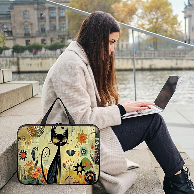 Universal Tablet Laptop Sleeve Case 10 inch, Graffiti Cat Slim Carrying Case Durable Handbag Travel Laptop Bag for 7 to 10-inch Laptops/Notebook/Kids Tablet/ipad/eBook Readers