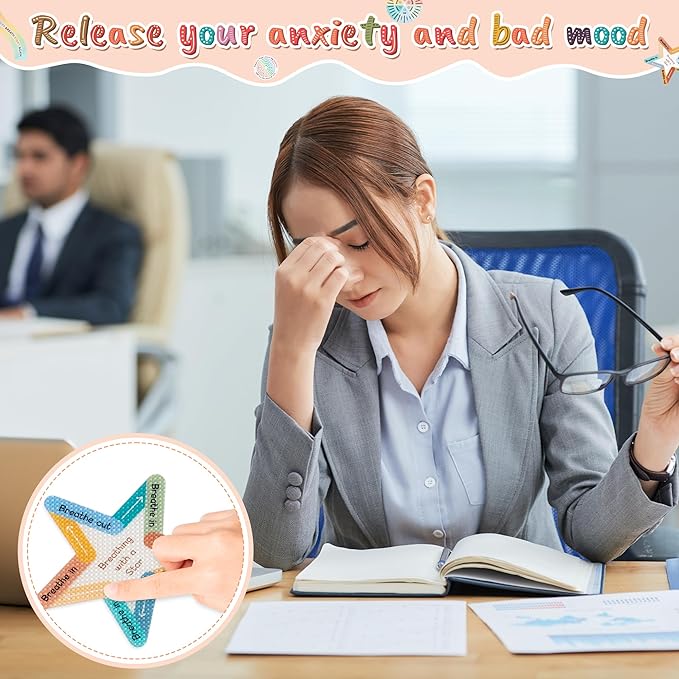H1vojoxo 24PCS Anxiety Sensory Stickers Anti Stress Textured Sensory Stickers Tactile Textured Mindfulness Sticker for Desk and Phone Stress Anxiety Relief Adhesive for Kids Adult School Counselor