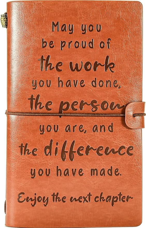 Coworker Leaving Gifts for Women Men, Retirement, Farewell, Thank You, Going Away, New Job Gifts for Best Friends Colleague Boss, Leather Journal Notebook