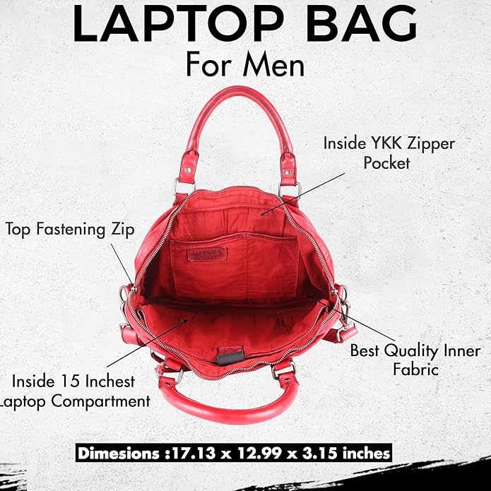 Genuine Leather Laptop Bag For Men 15 Inch, Messenger Bag For Women
